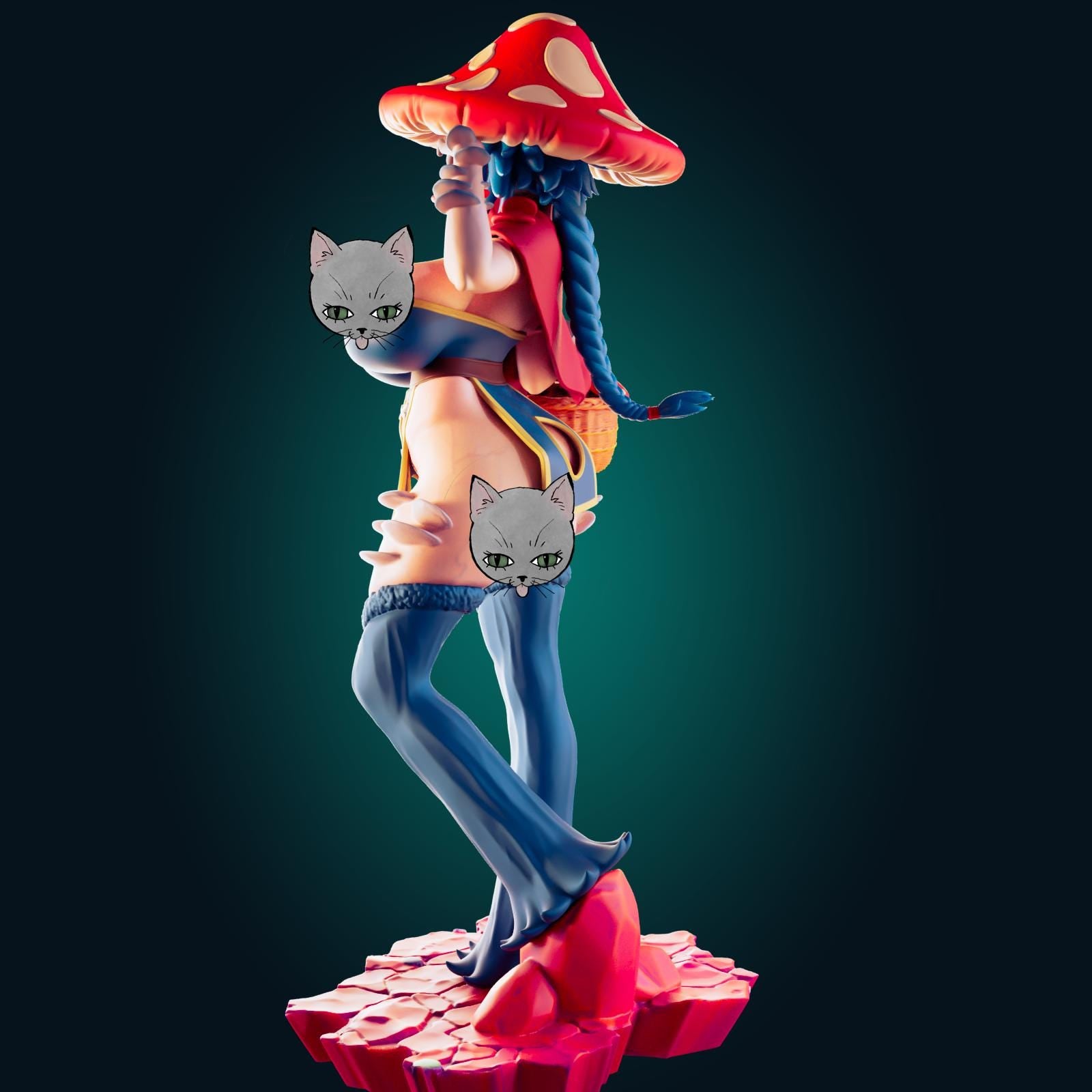 Mushroom Girl Model Kit | 3D Resin Printed Figurine | Officer Rhu