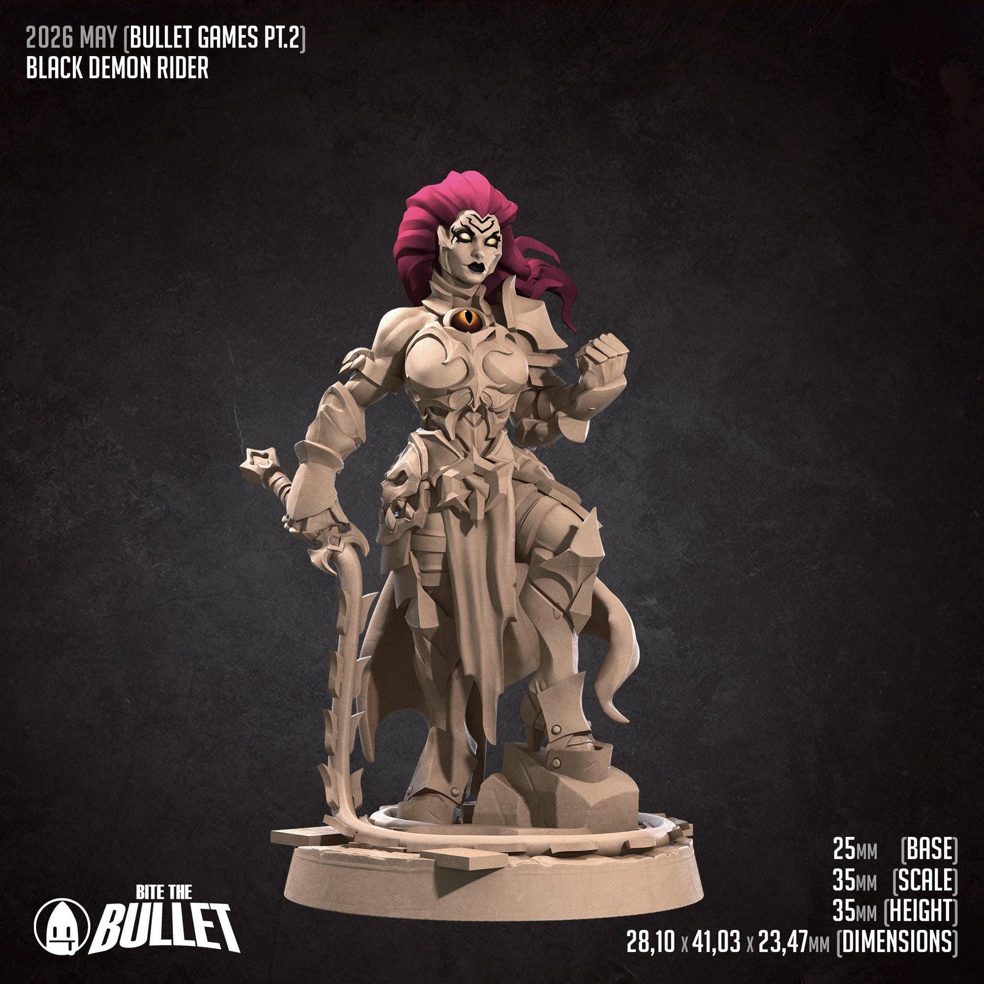 Black Demon Rider Miniature | Bite the Bullet