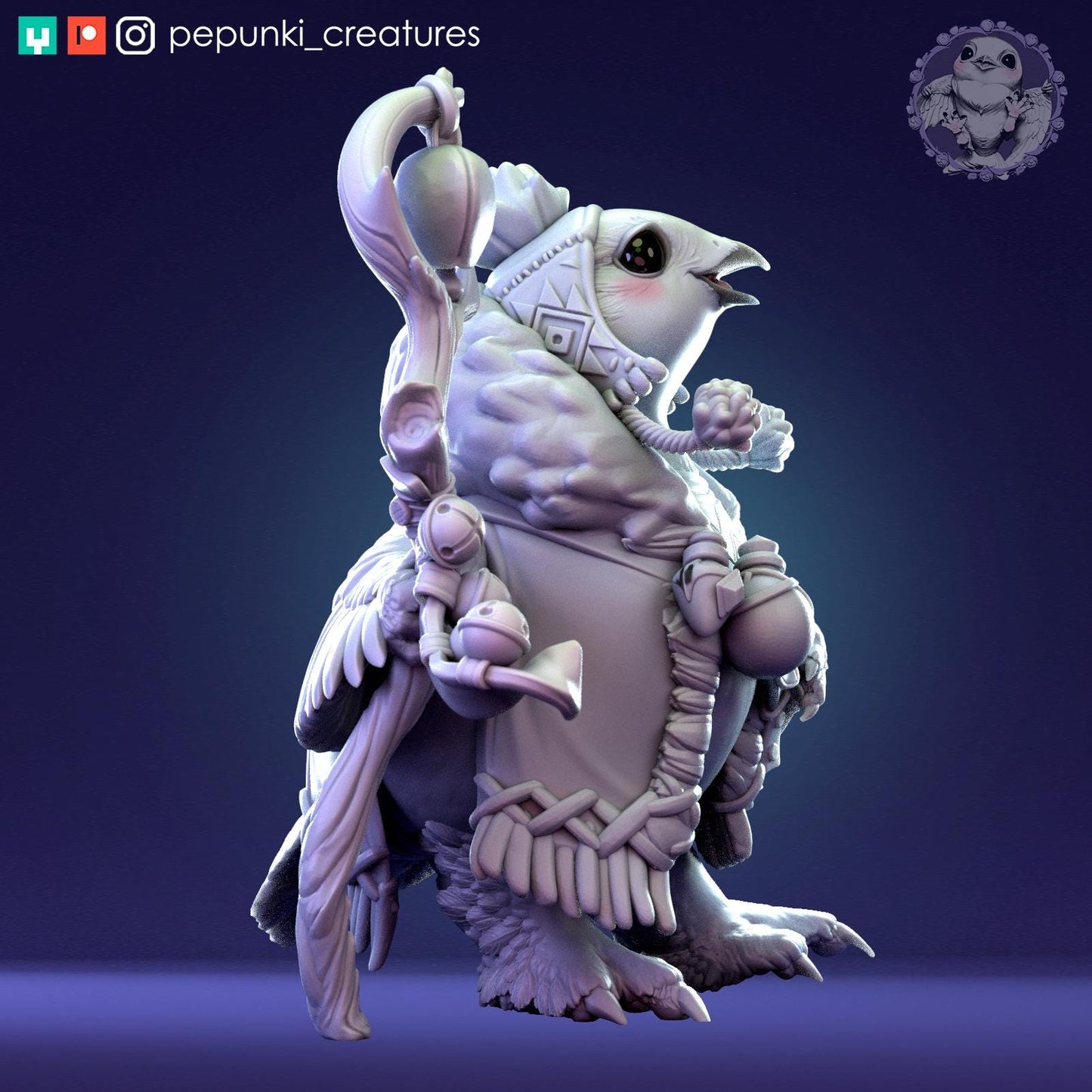 Willow Ptarmigan | Tabletop Miniature | Pepunki Creatures