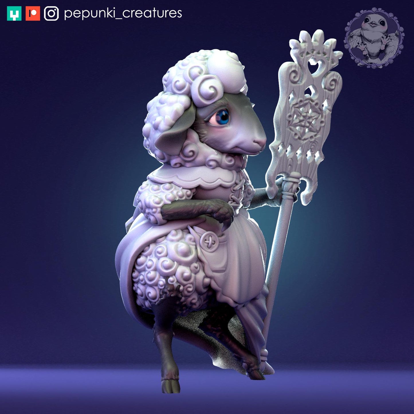 Sheep Lady | Tabletop Miniature | Pepunki Creatures