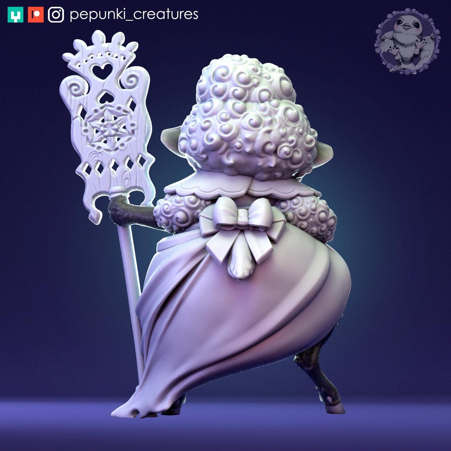 Sheep Lady | Tabletop Miniature | Pepunki Creatures
