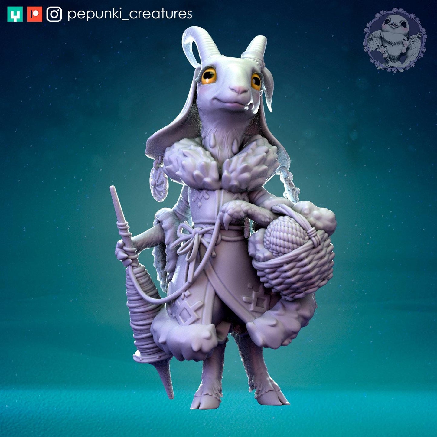 Goat Lady | Tabletop Miniature | Pepunki Creatures