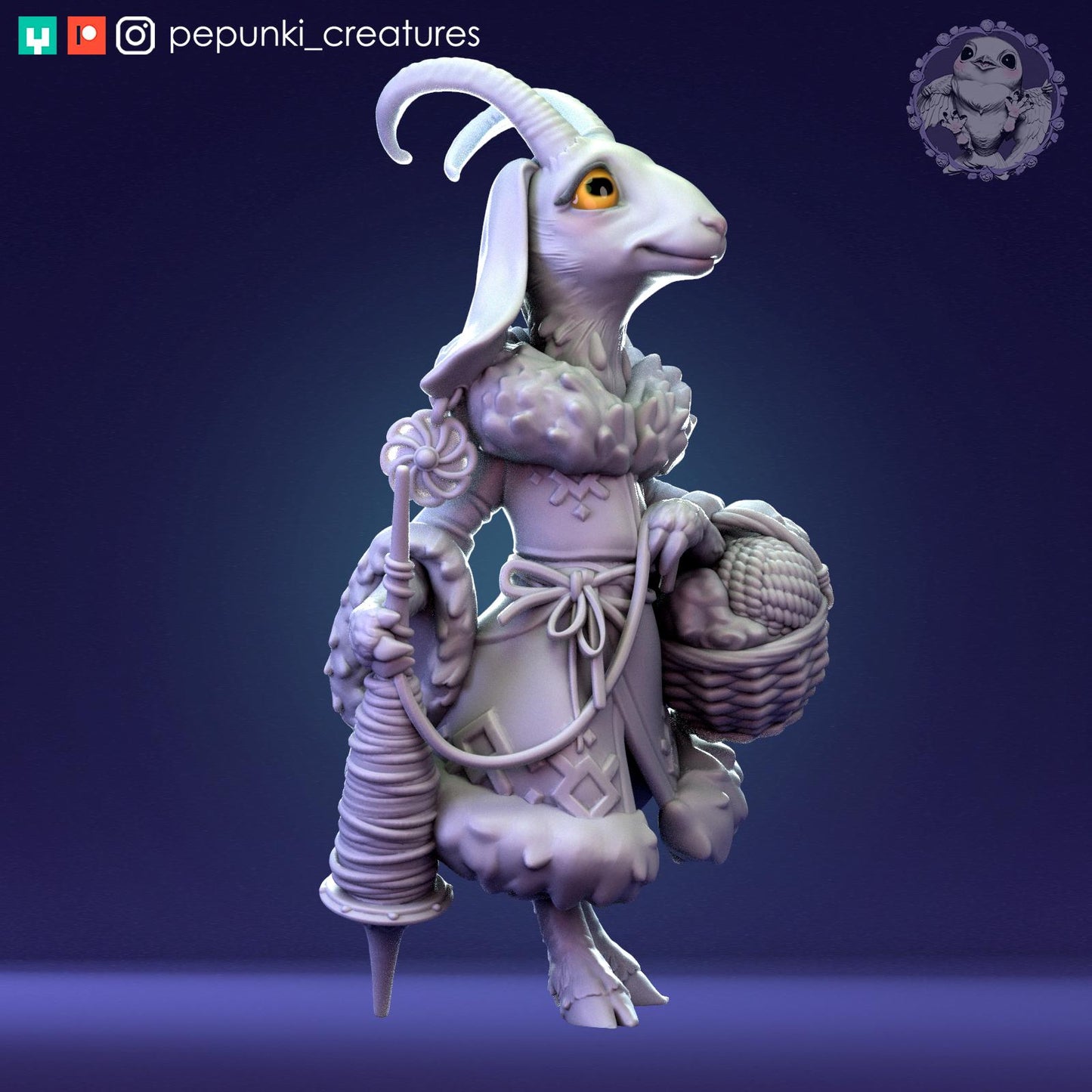 Goat Lady | Tabletop Miniature | Pepunki Creatures
