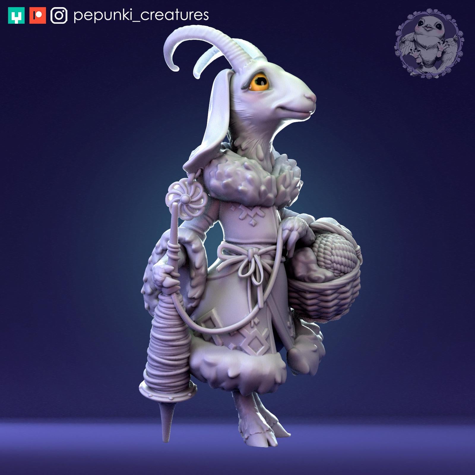 Goat Lady | Tabletop Miniature | Pepunki Creatures
