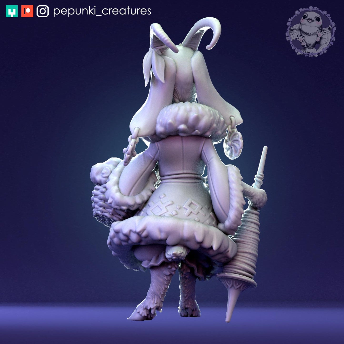 Goat Lady | Tabletop Miniature | Pepunki Creatures
