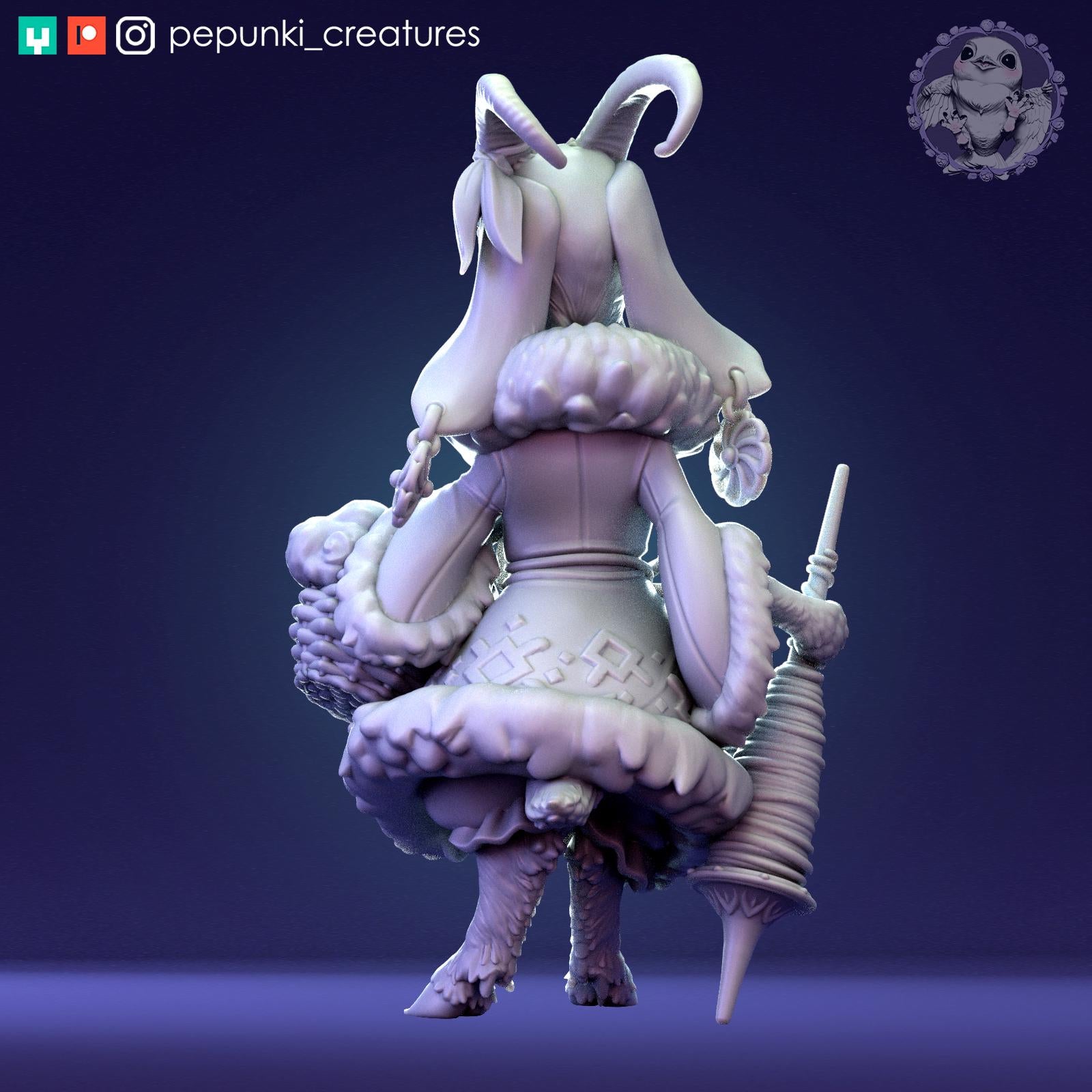 Goat Lady | Tabletop Miniature | Pepunki Creatures