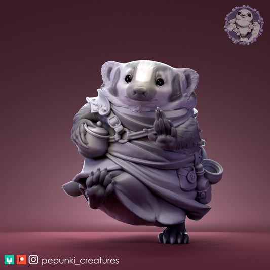 Tavern Badger | Tabletop Miniature | Pepunki Creatures