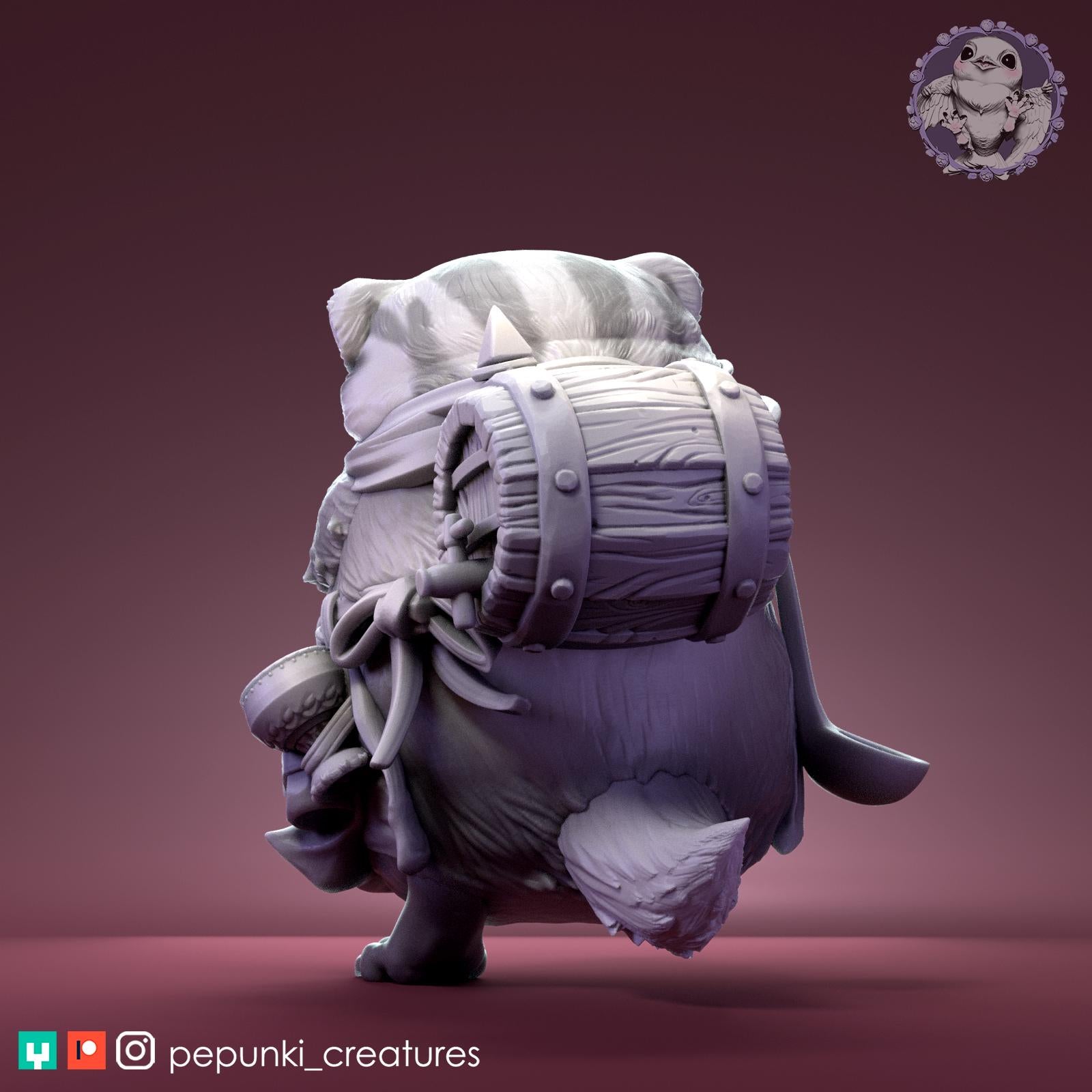 Tavern Badger | Tabletop Miniature | Pepunki Creatures