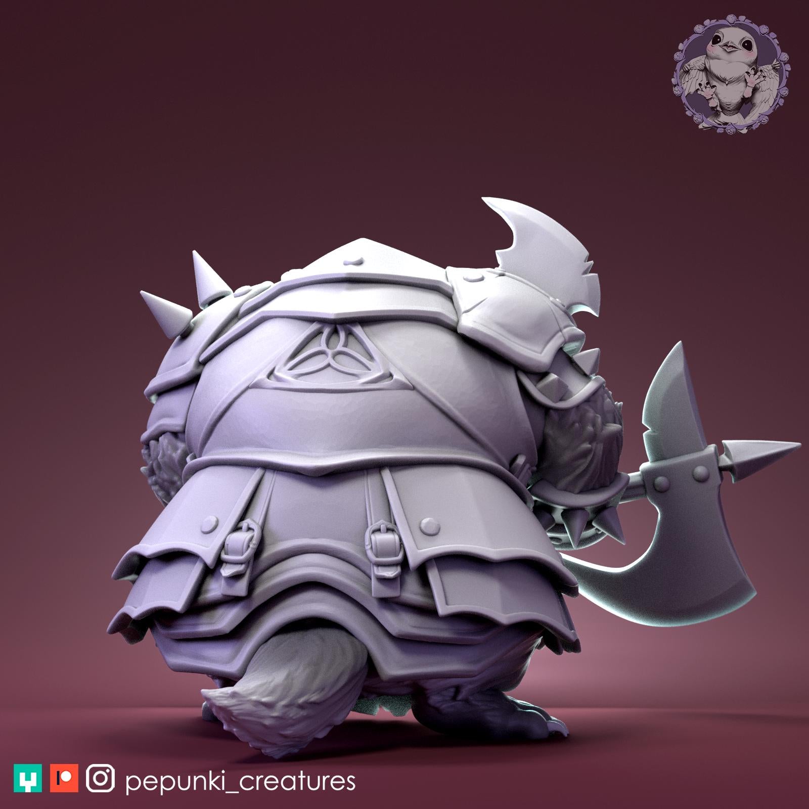 Warrior Badger | Tabletop Miniature | Pepunki Creatures