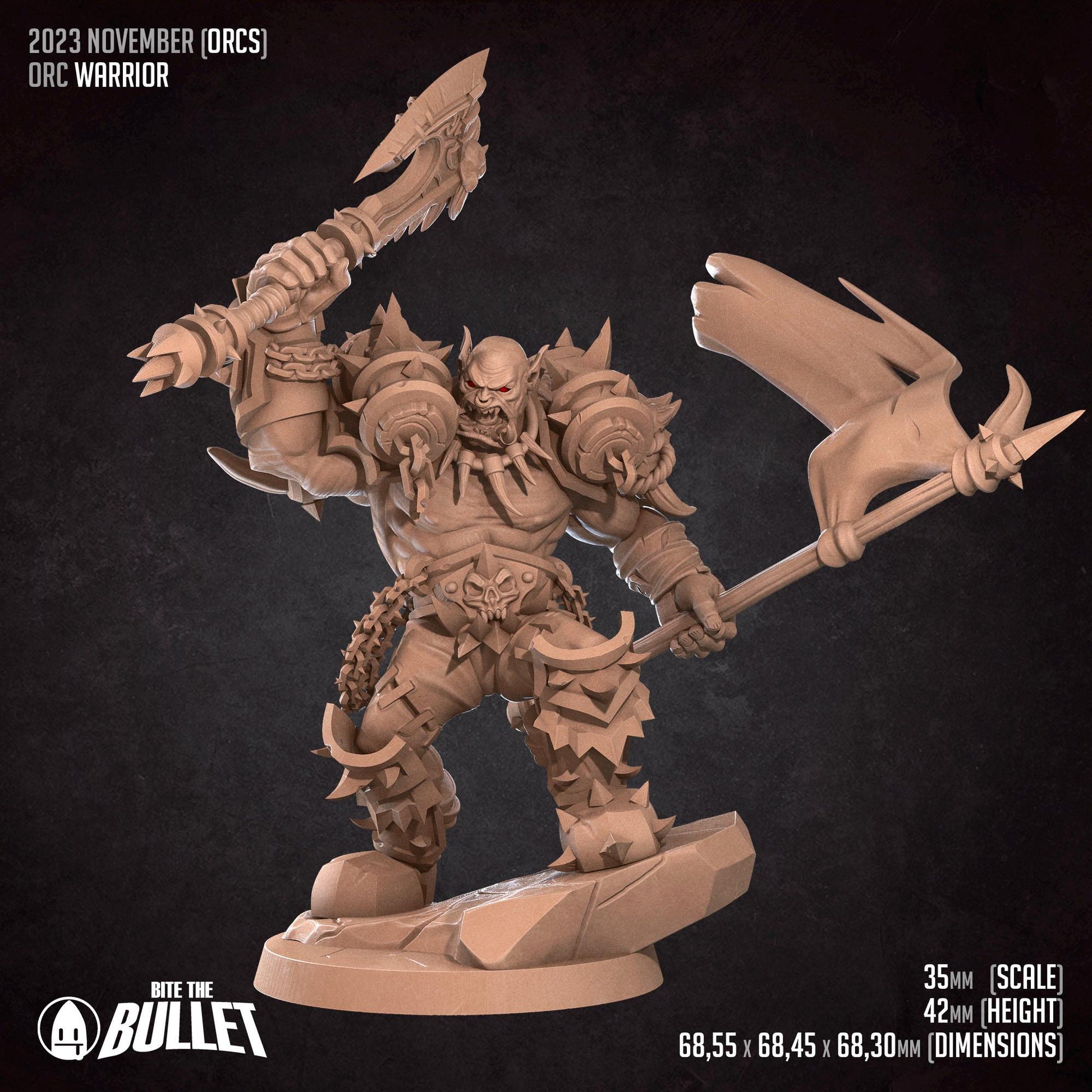Orc Warrior Miniature | Bite the Bullet