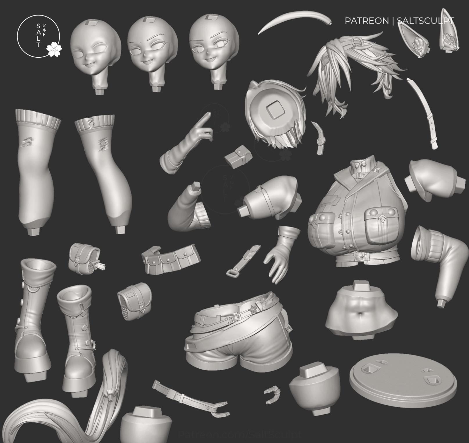 Horse Girl Model Kit | 3D Resin Printed Figurine | Salt Sculpt