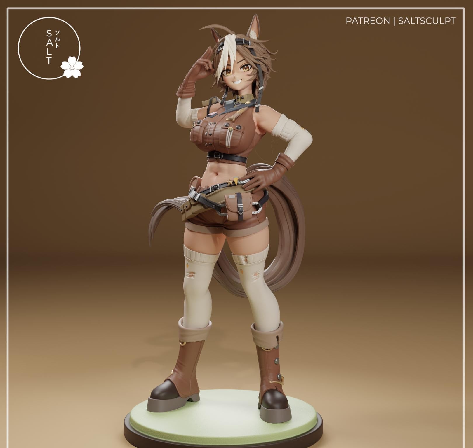 Horse Girl Model Kit | 3D Resin Printed Figurine | Salt Sculpt