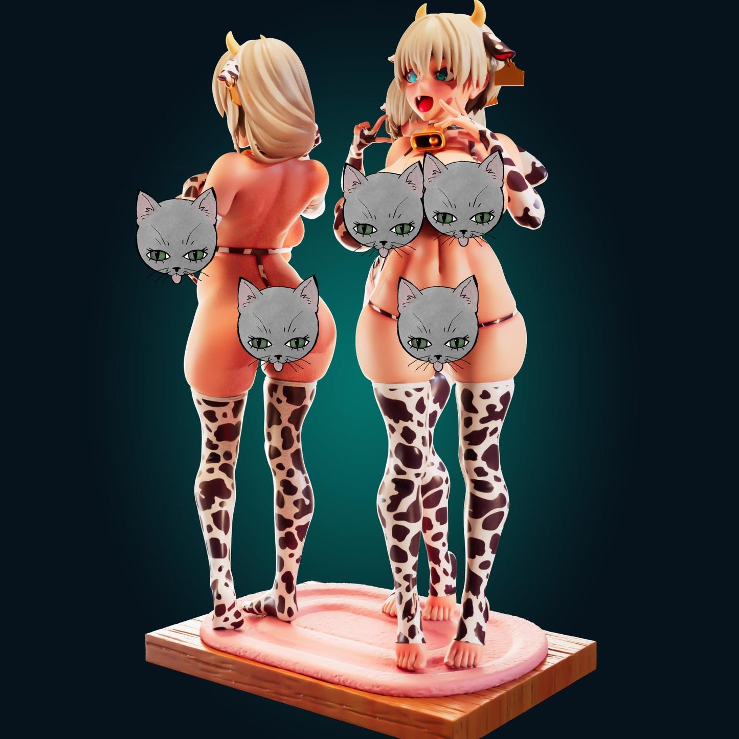 Cow Girls Model Kit | 3D Resin Printed Figurine | Officer Rhu