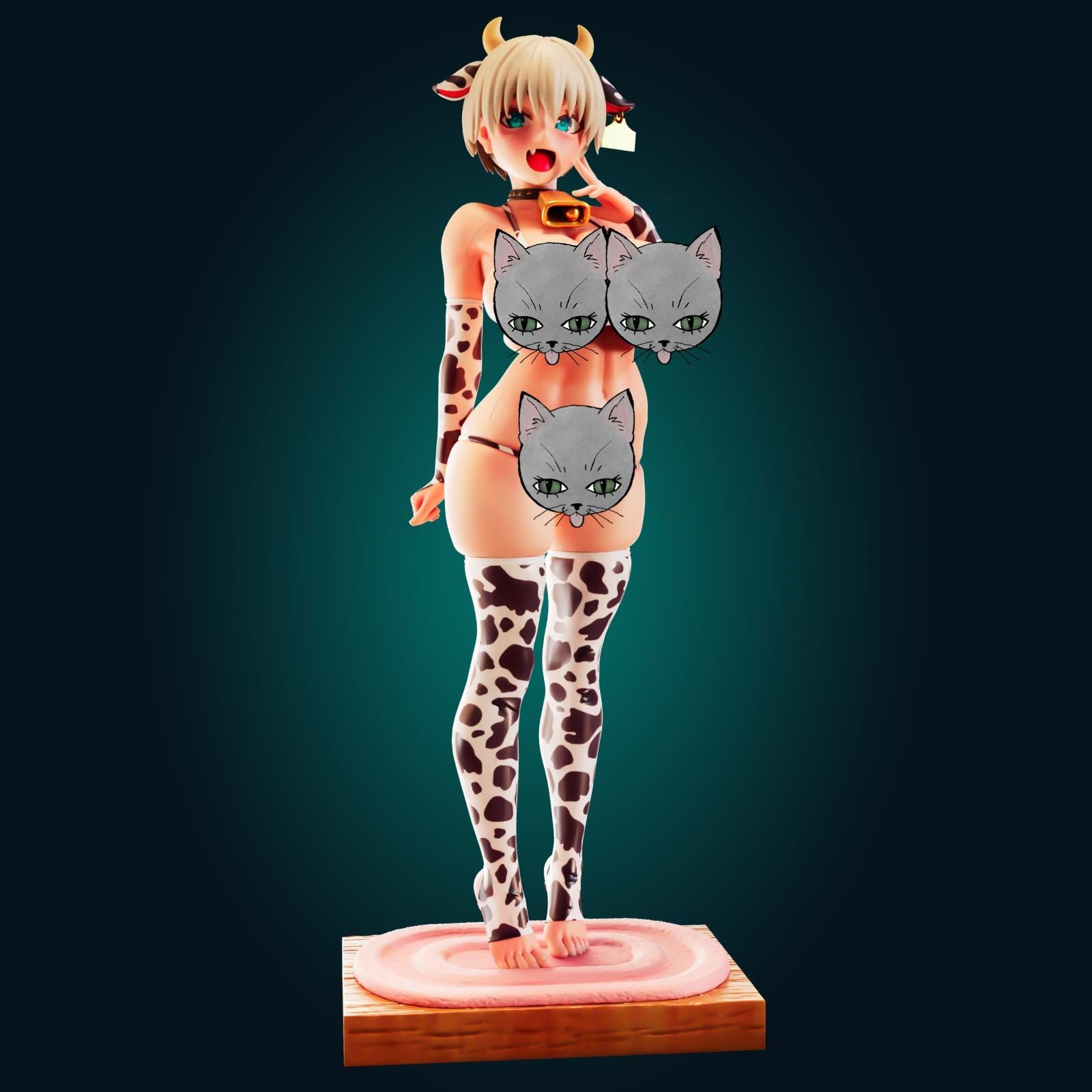 Cow Girl Model Kit | 3D Resin Printed Figurine | Officer Rhu