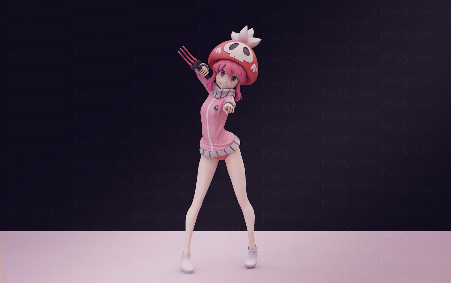Band Girl Model Kit | 3D Resin Printed Figurine | Pink Studio Model