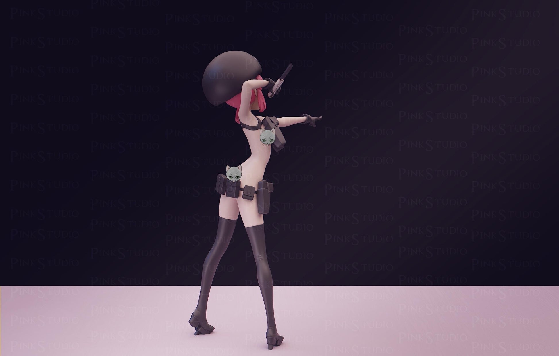 Band Girl Model Kit | 3D Resin Printed Figurine | Pink Studio Model