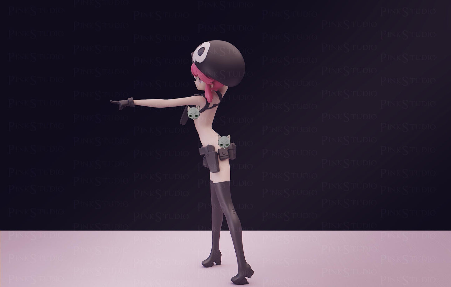 Band Girl Model Kit | 3D Resin Printed Figurine | Pink Studio Model