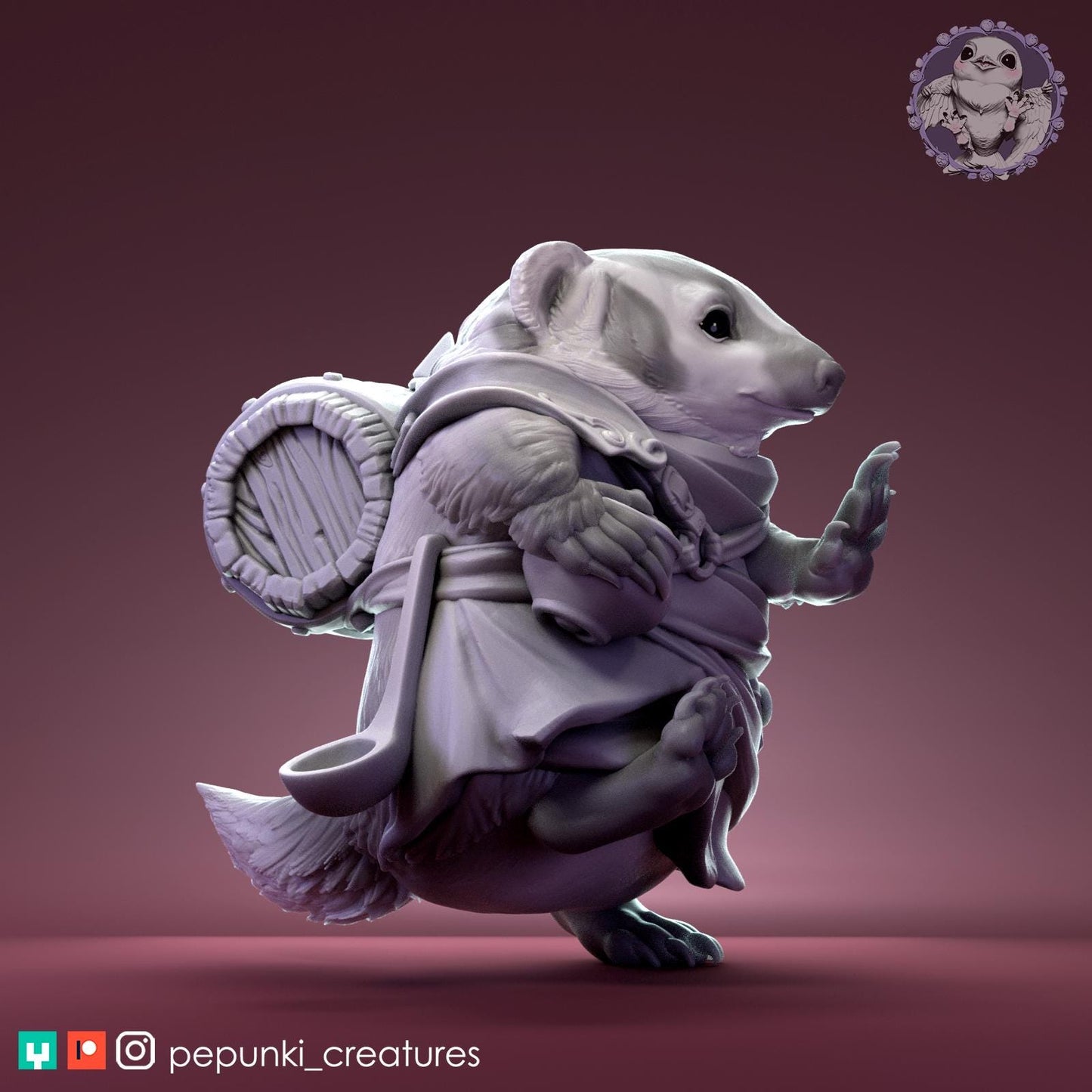 Tavern Badger | Tabletop Miniature | Pepunki Creatures