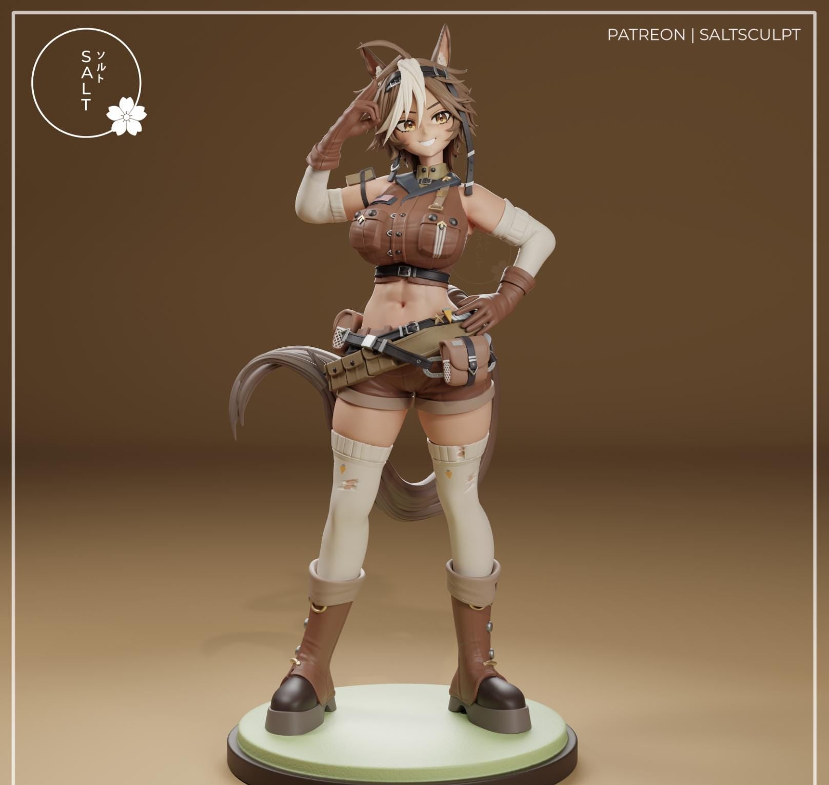 Horse Girl Model Kit | 3D Resin Printed Figurine | Salt Sculpt