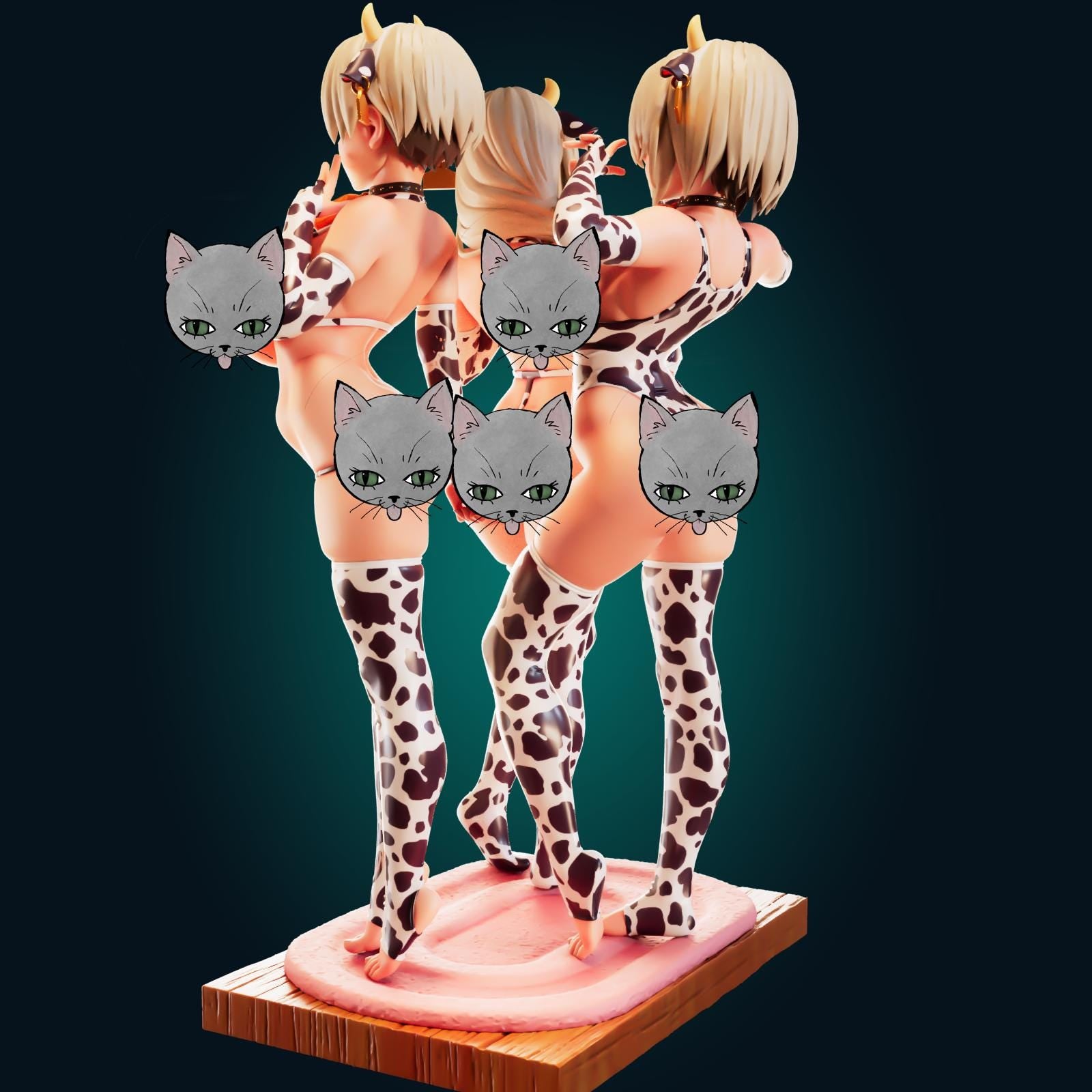 Cow Girls Model Kit | 3D Resin Printed Figurine | Officer Rhu
