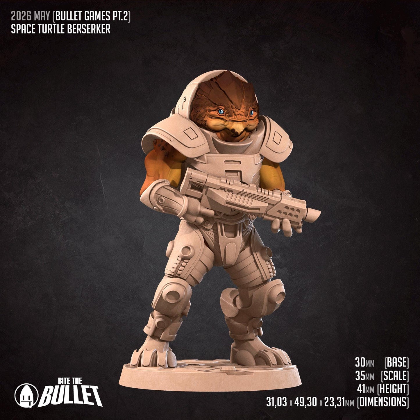 Space Turtle Berserker Miniature | Bite the Bullet