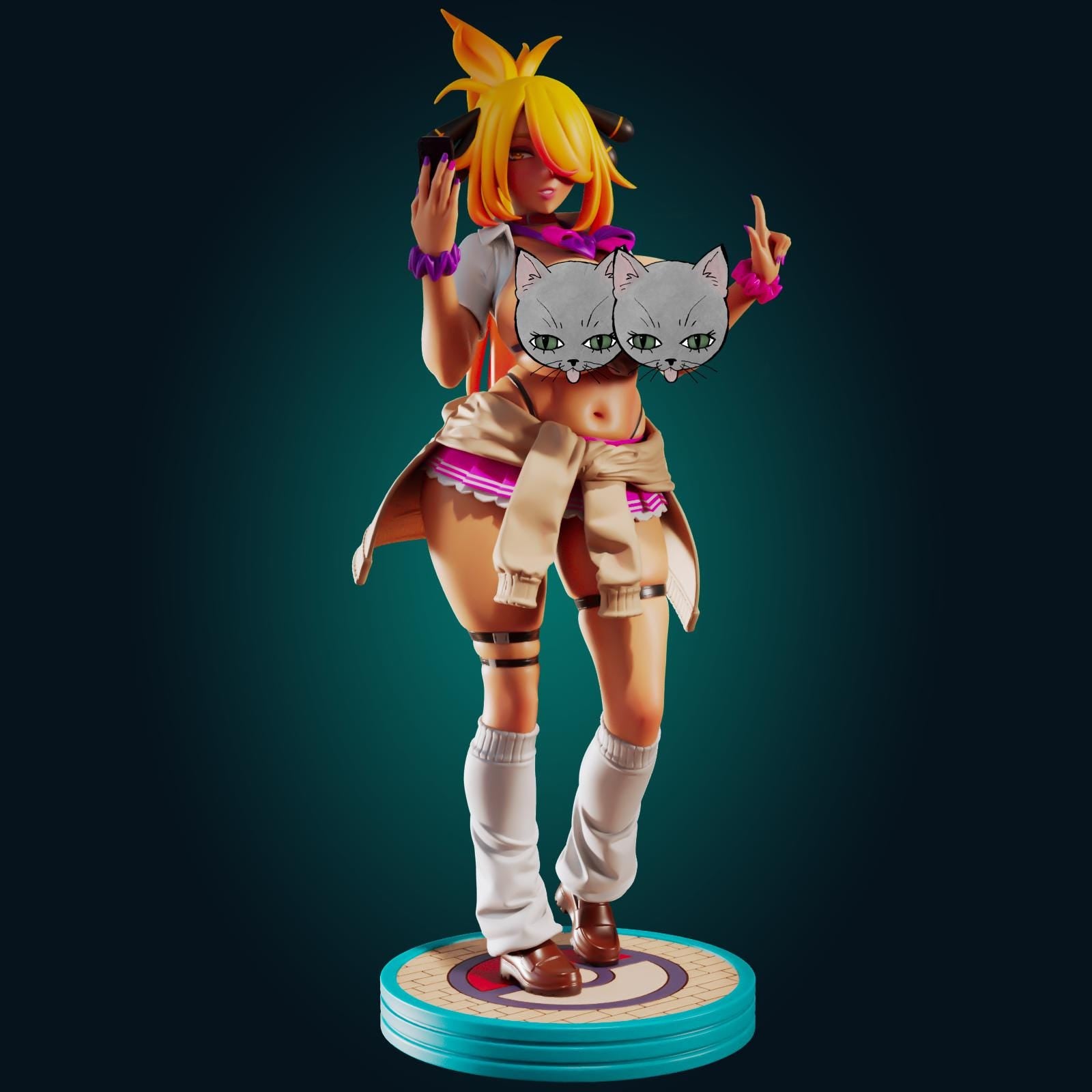 Gyaru Lady Model Kit | 3D Resin Printed Figurine | Officer Rhu