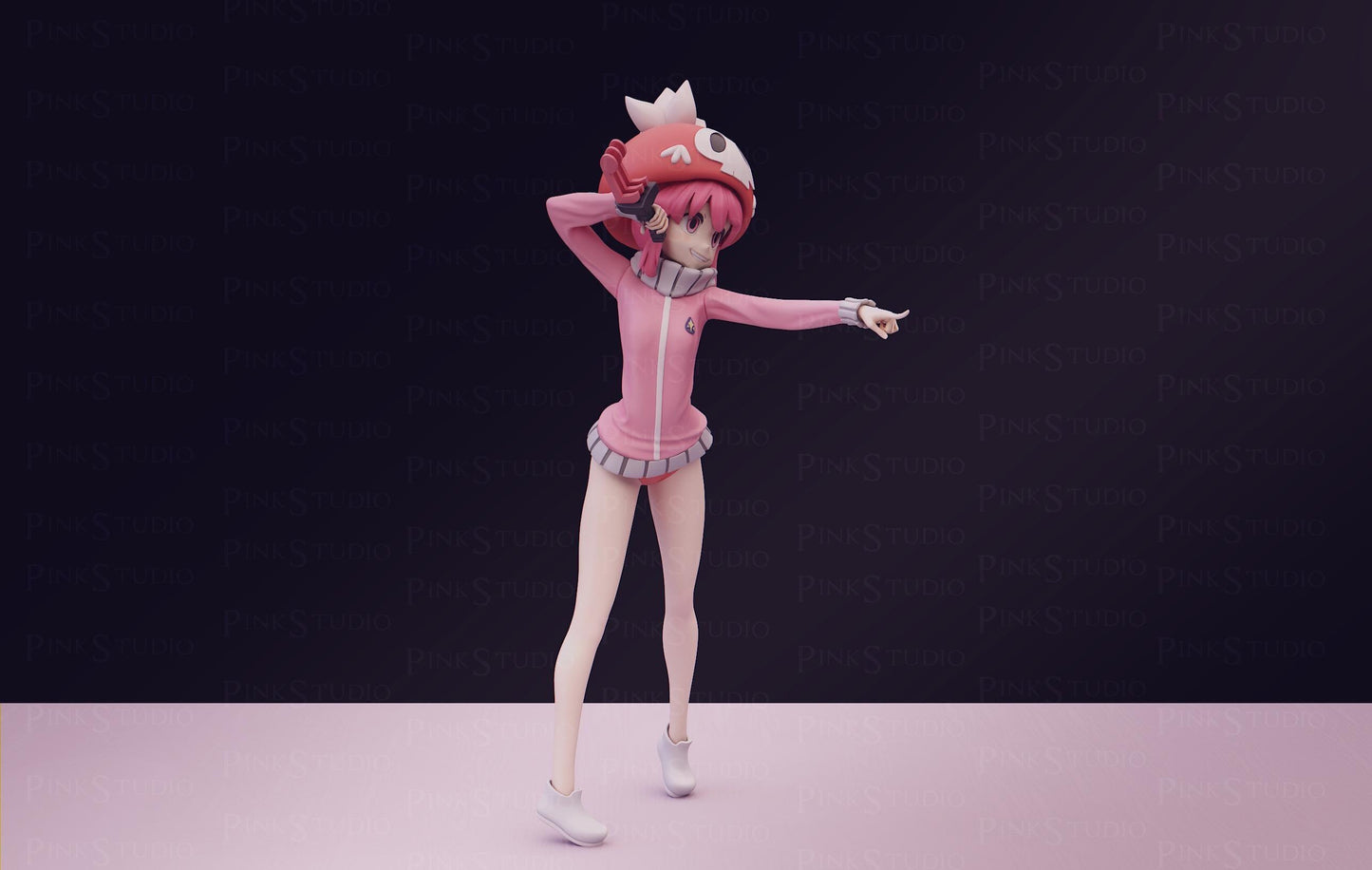 Band Girl Model Kit | 3D Resin Printed Figurine | Pink Studio Model