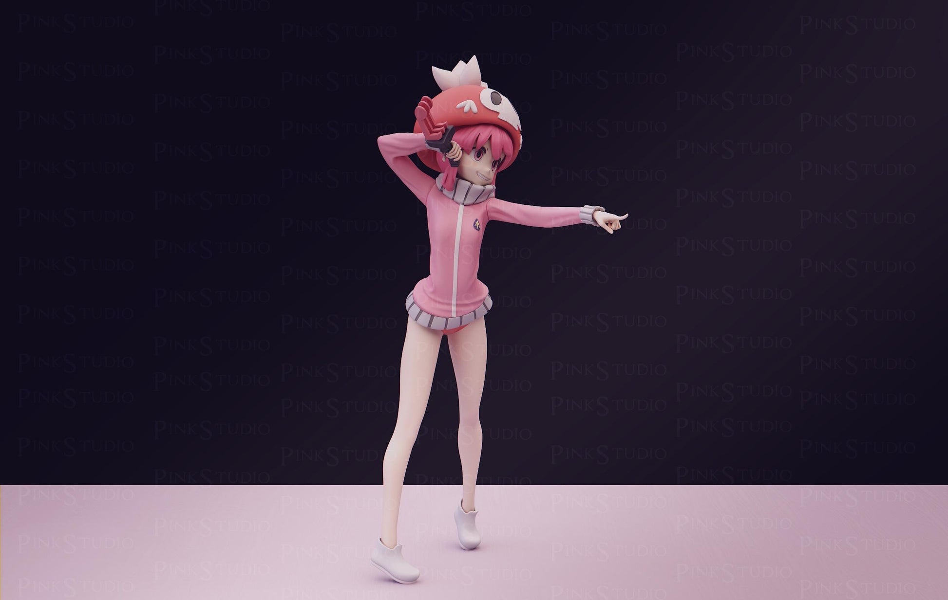 Band Girl Model Kit | 3D Resin Printed Figurine | Pink Studio Model