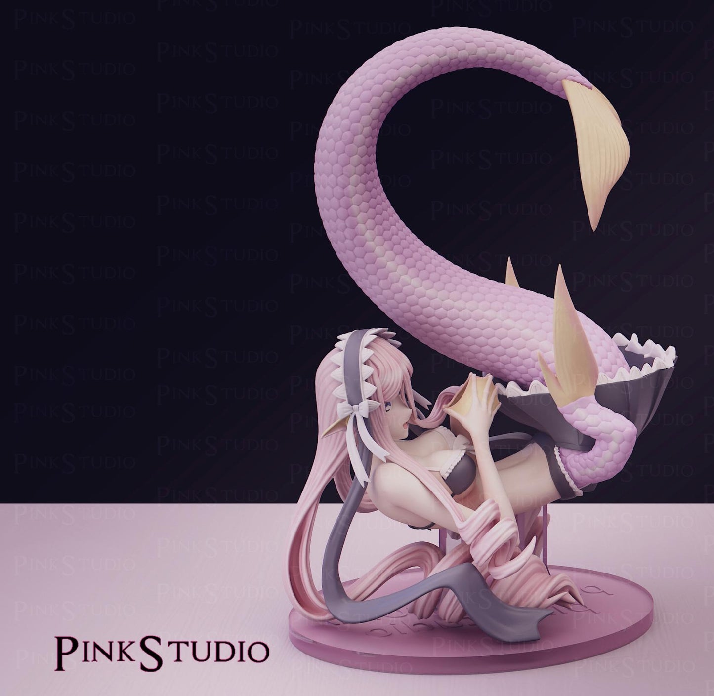 Mermaid Girl Model Kit | 3D Resin Printed Figurine | Pink Studio