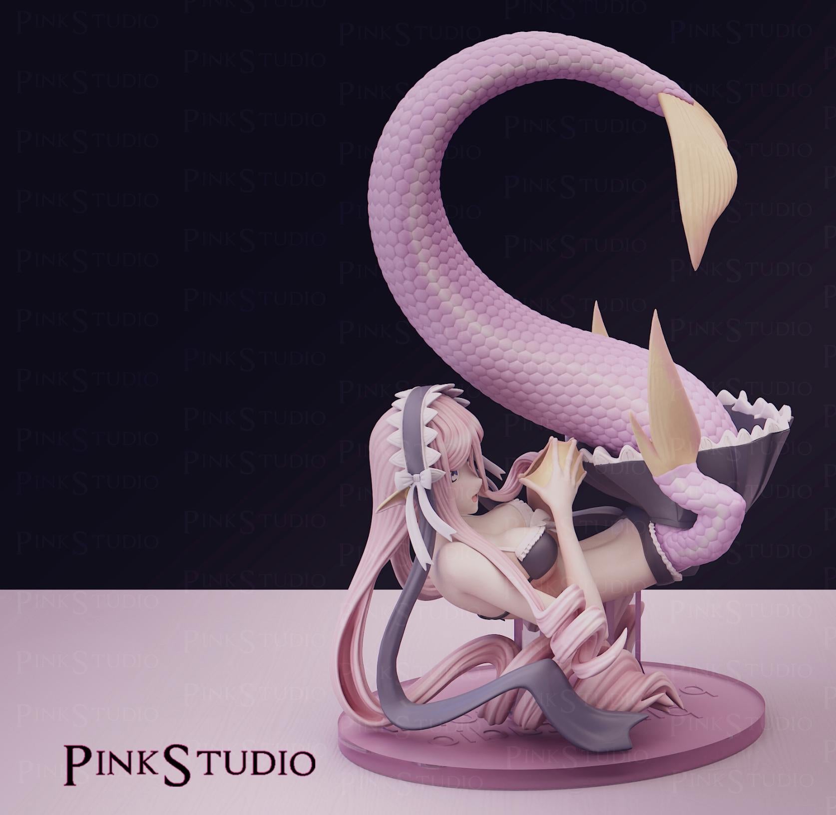 Mermaid Girl Model Kit | 3D Resin Printed Figurine | Pink Studio