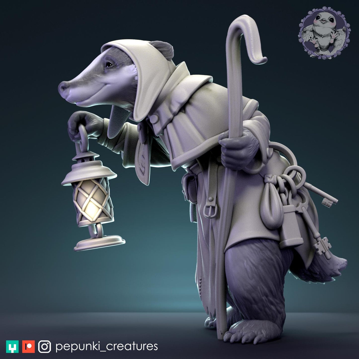 Ferry Badger | Tabletop Miniature | Pepunki Creatures