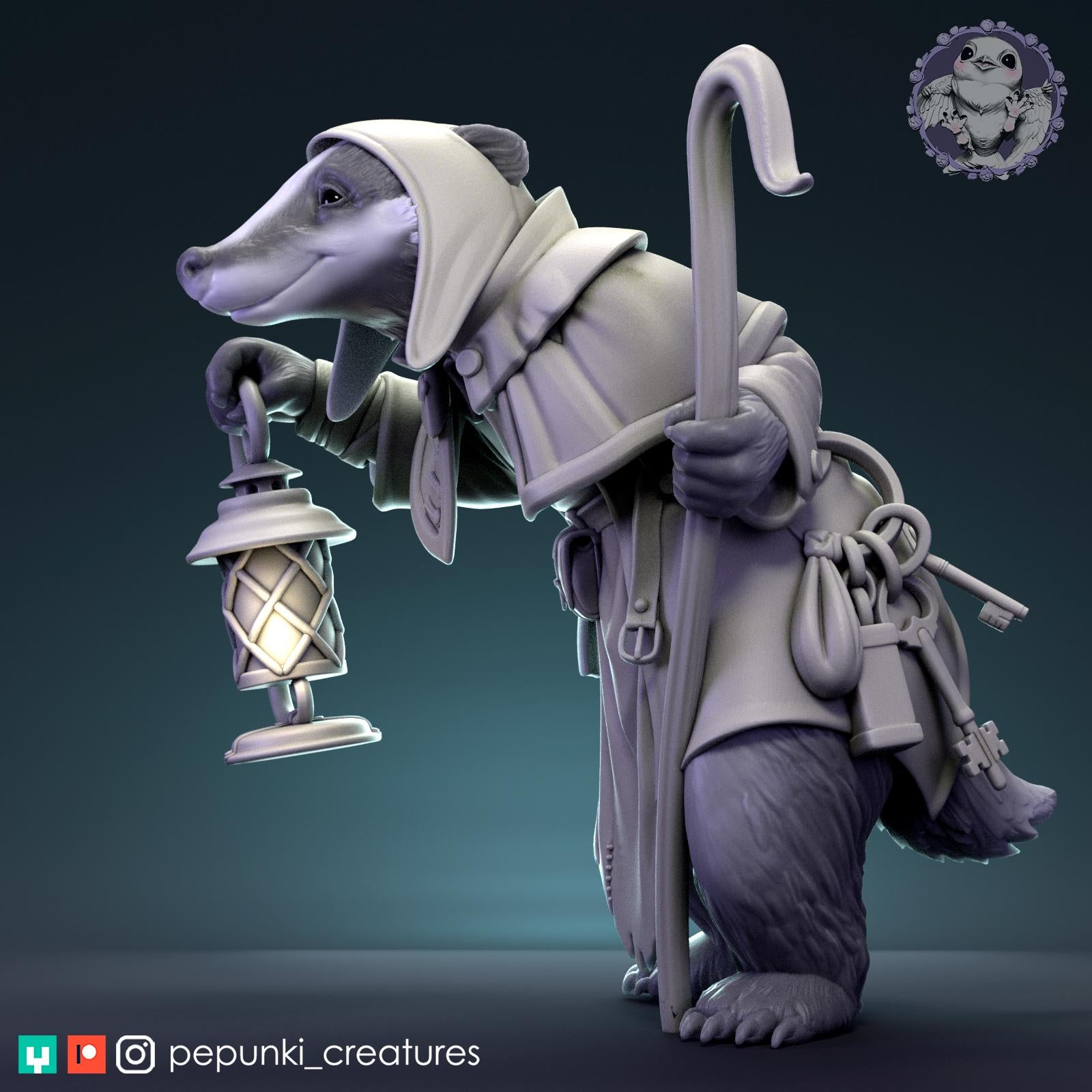 Ferry Badger | Tabletop Miniature | Pepunki Creatures
