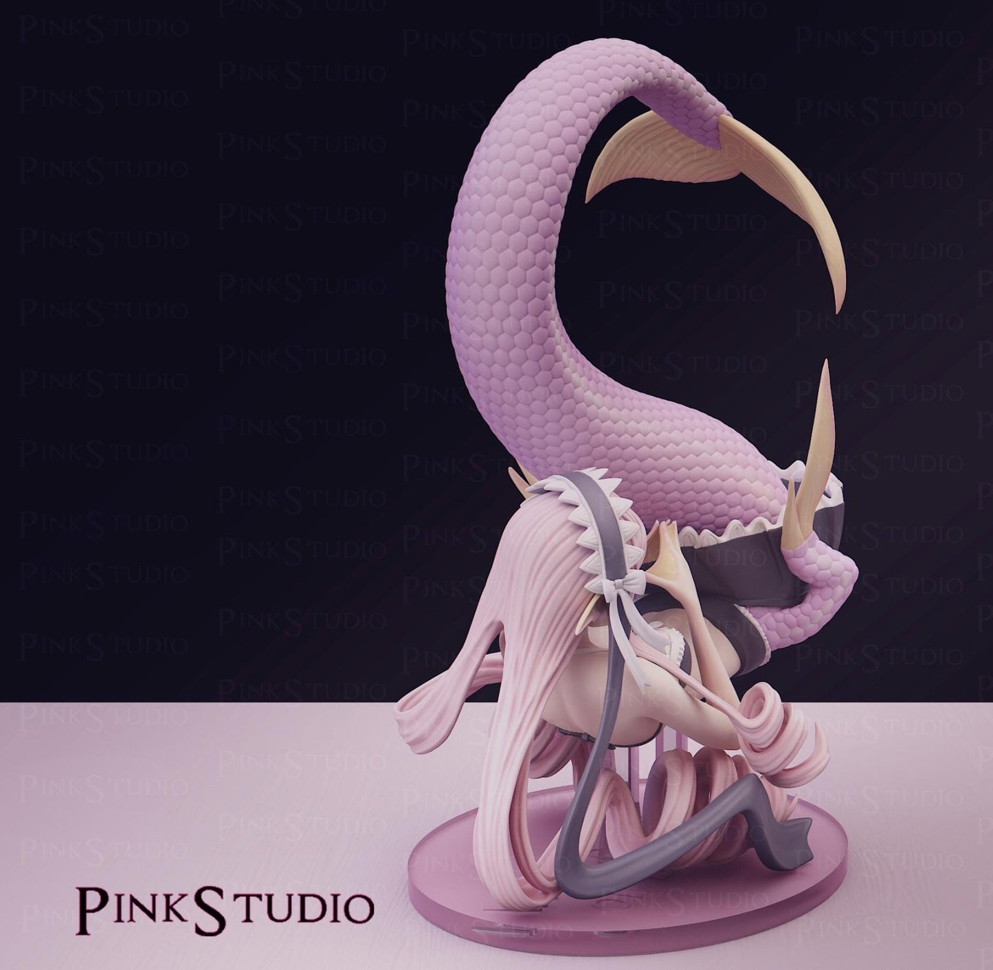 Mermaid Girl Model Kit | 3D Resin Printed Figurine | Pink Studio