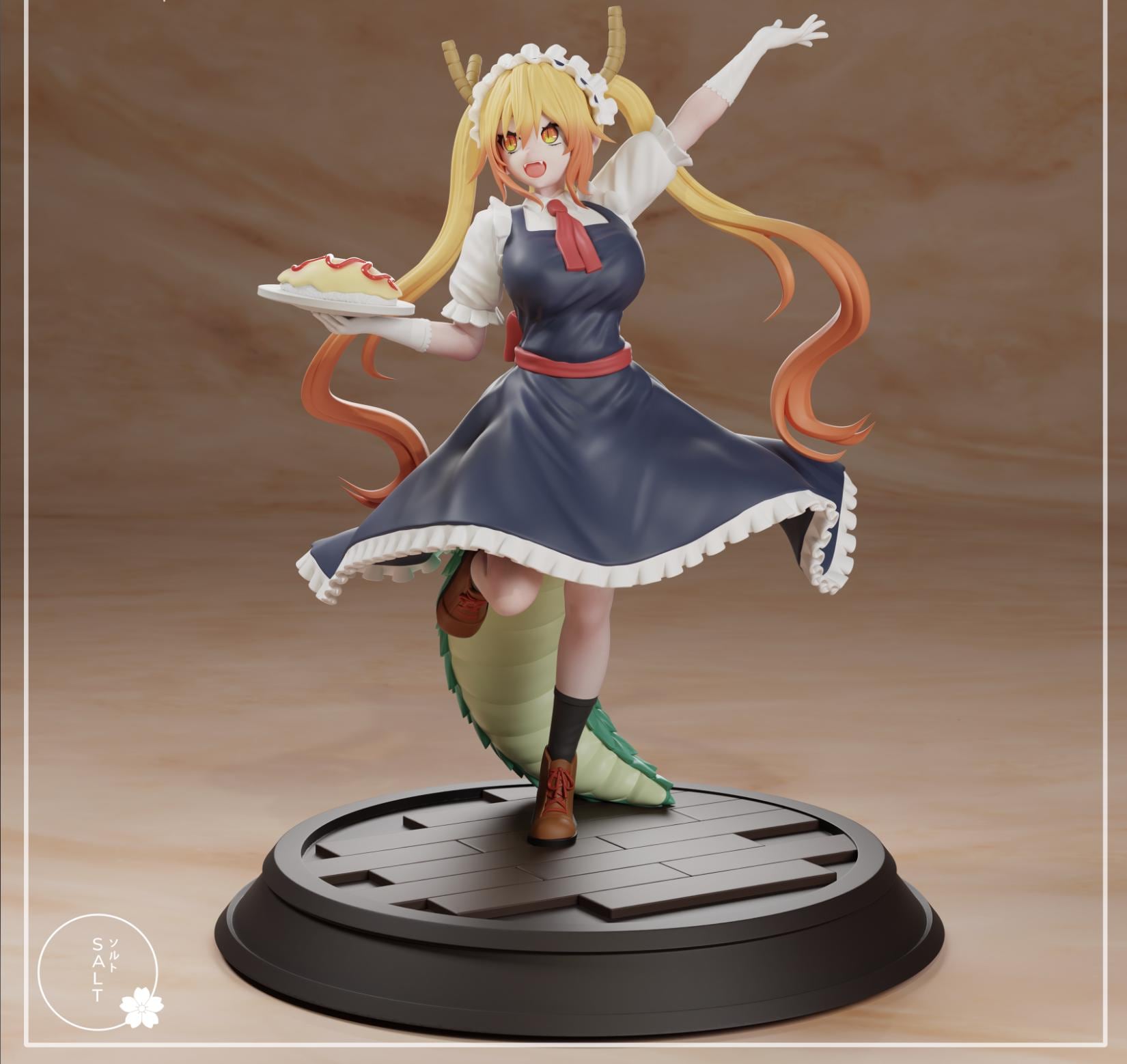 Dragon Maid Model Kit | 3D Resin Printed Figurine | Salt Sculpt