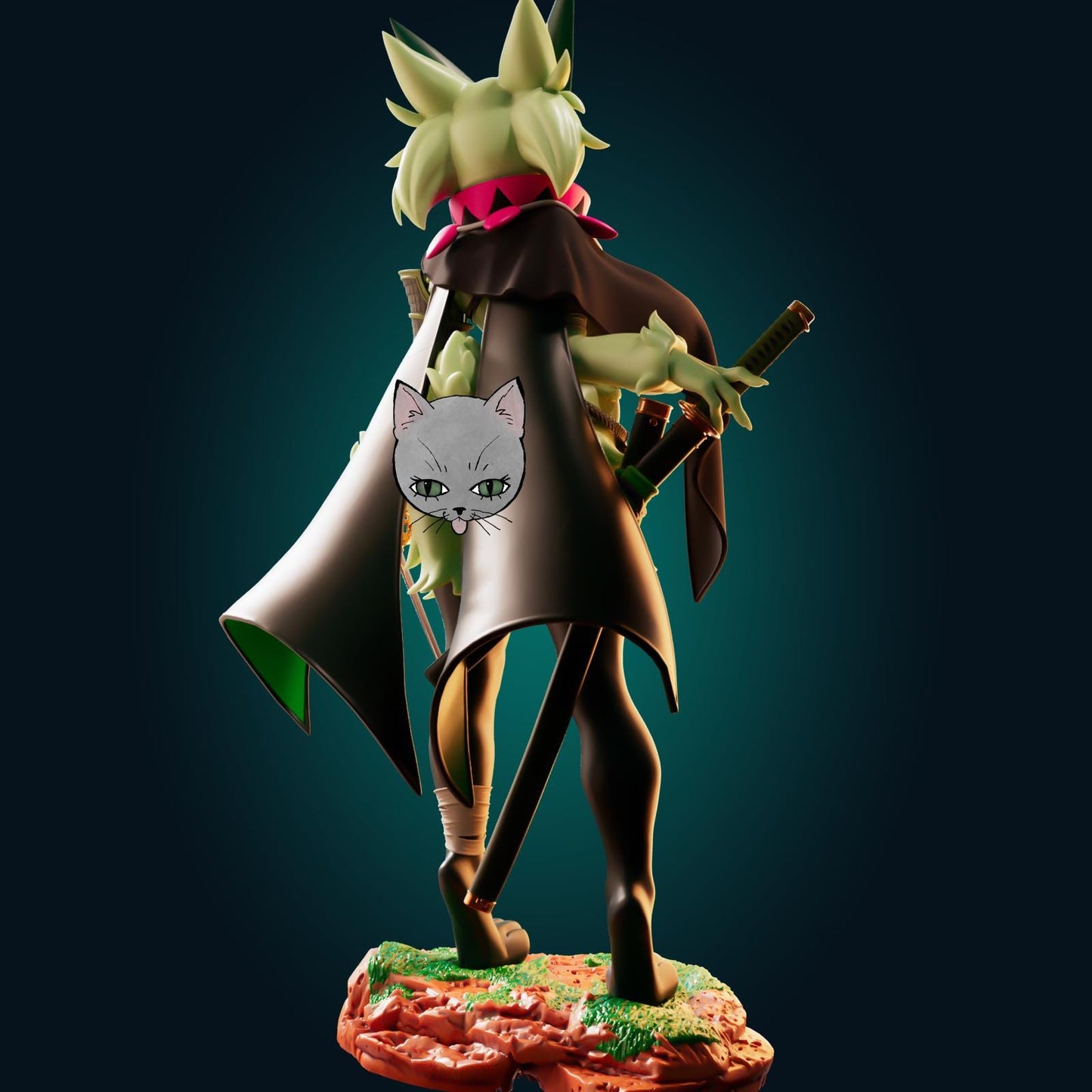Samurai Cat Model Kit | 3D Resin Printed Figurine | Officer Rhu