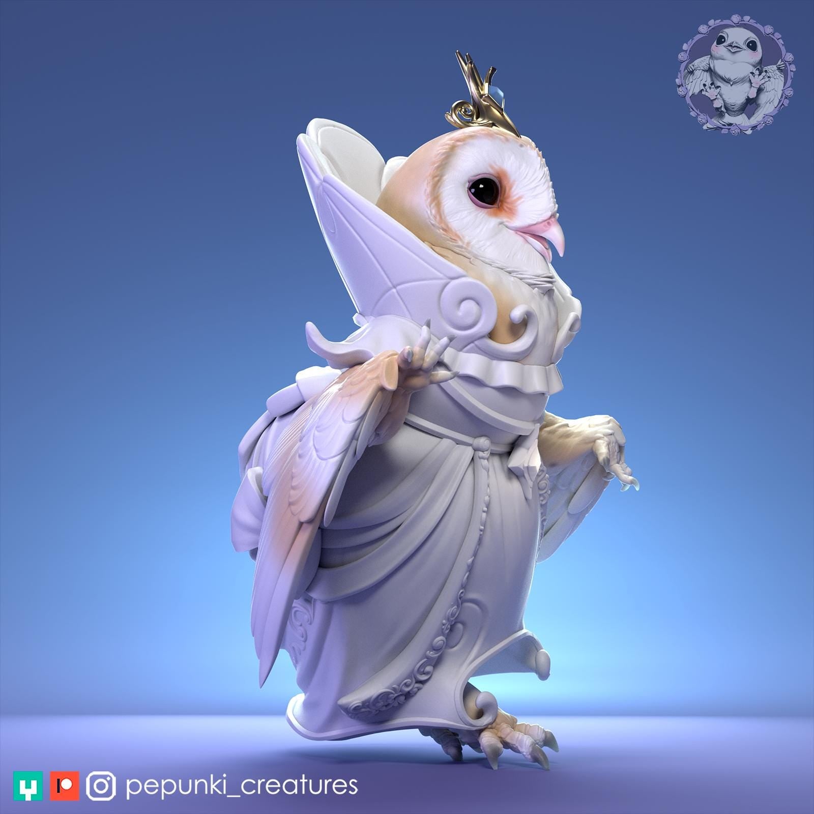 Owl Princess | Tabletop Miniature | Pepunki Creatures