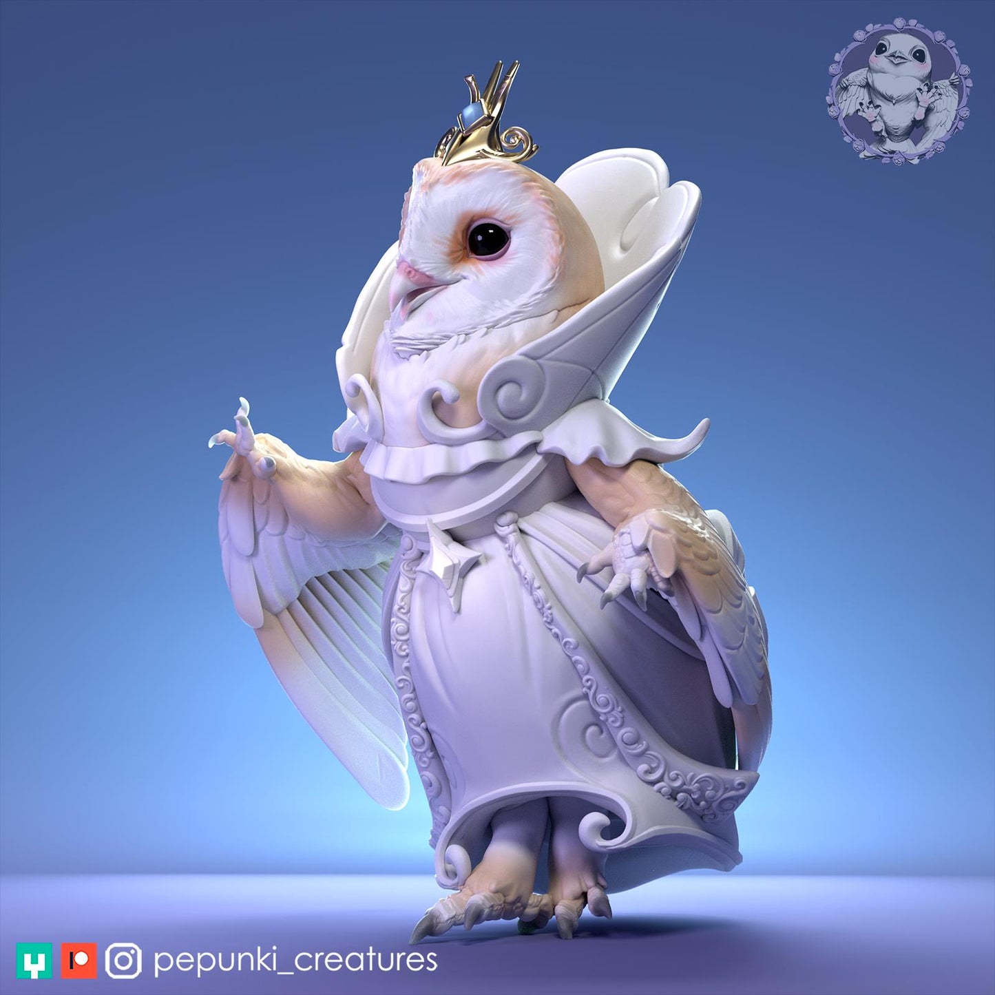 Owl Princess | Tabletop Miniature | Pepunki Creatures