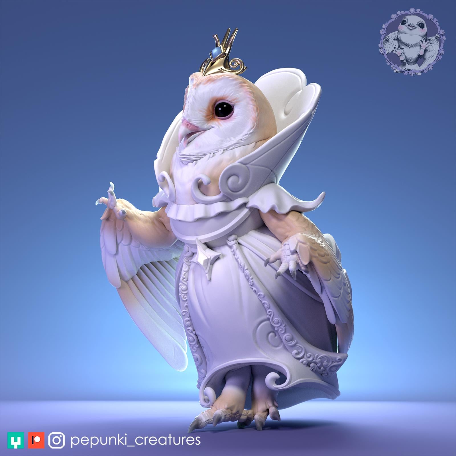 Owl Princess | Tabletop Miniature | Pepunki Creatures