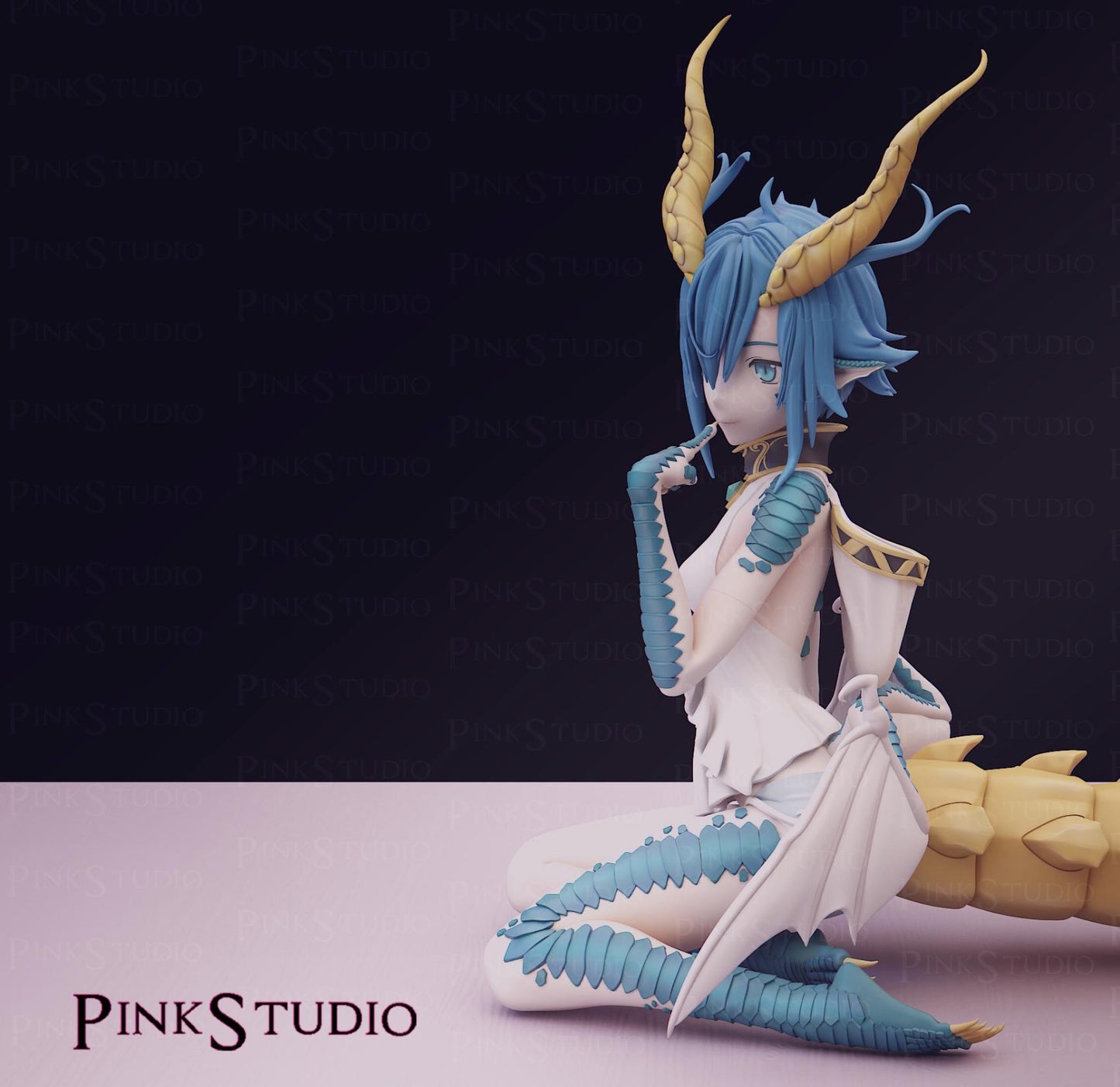 Dragon Girl Model Kit | 3D Resin Printed Figurine | Pink Studio