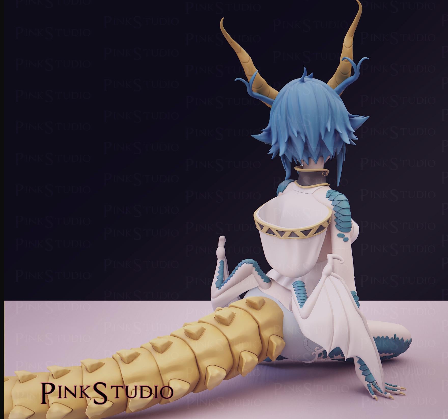 Dragon Girl Model Kit | 3D Resin Printed Figurine | Pink Studio