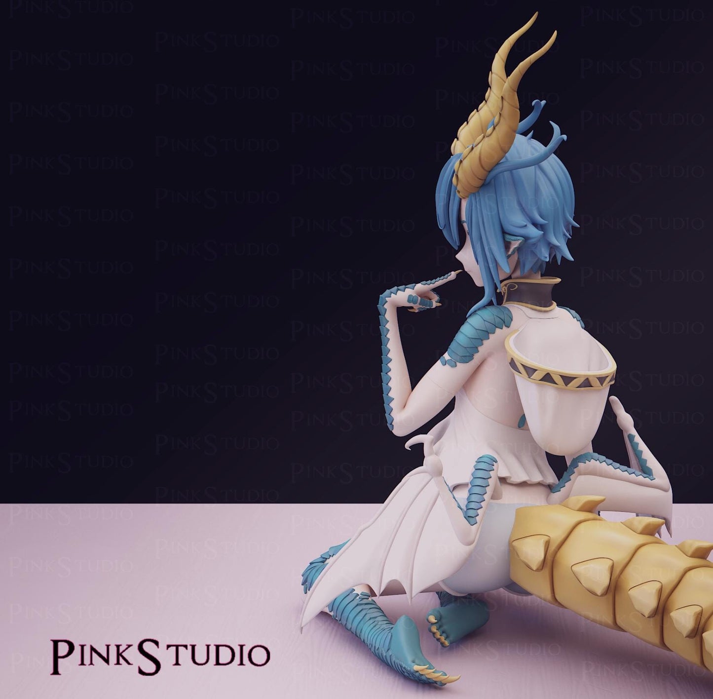 Dragon Girl Model Kit | 3D Resin Printed Figurine | Pink Studio