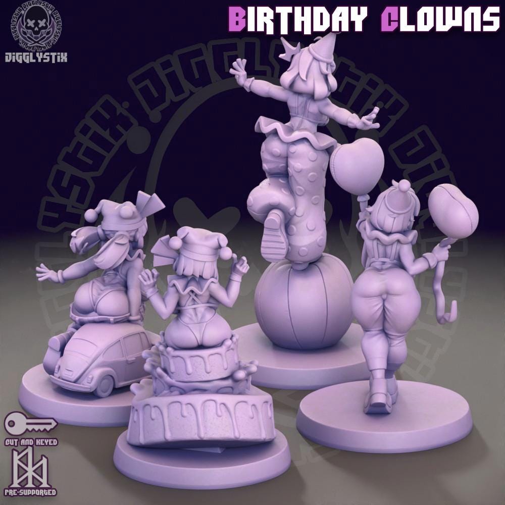 Birthday Clowns Miniatures | Jigglystix
