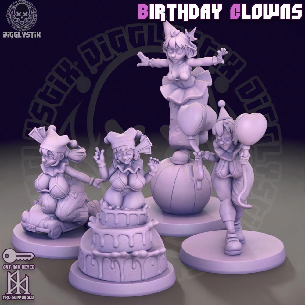 Birthday Clowns Miniatures | Jigglystix