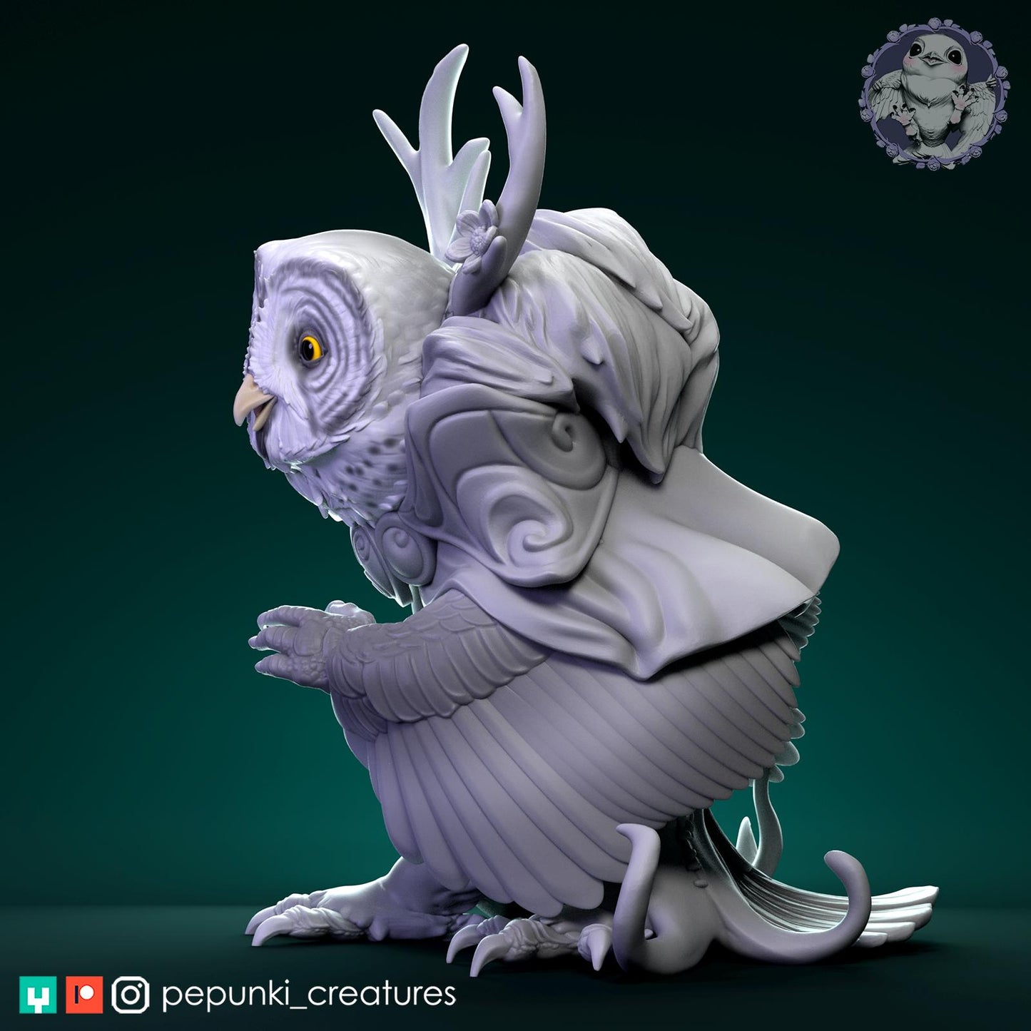 Owl Druid | Tabletop Miniature | Pepunki Creatures