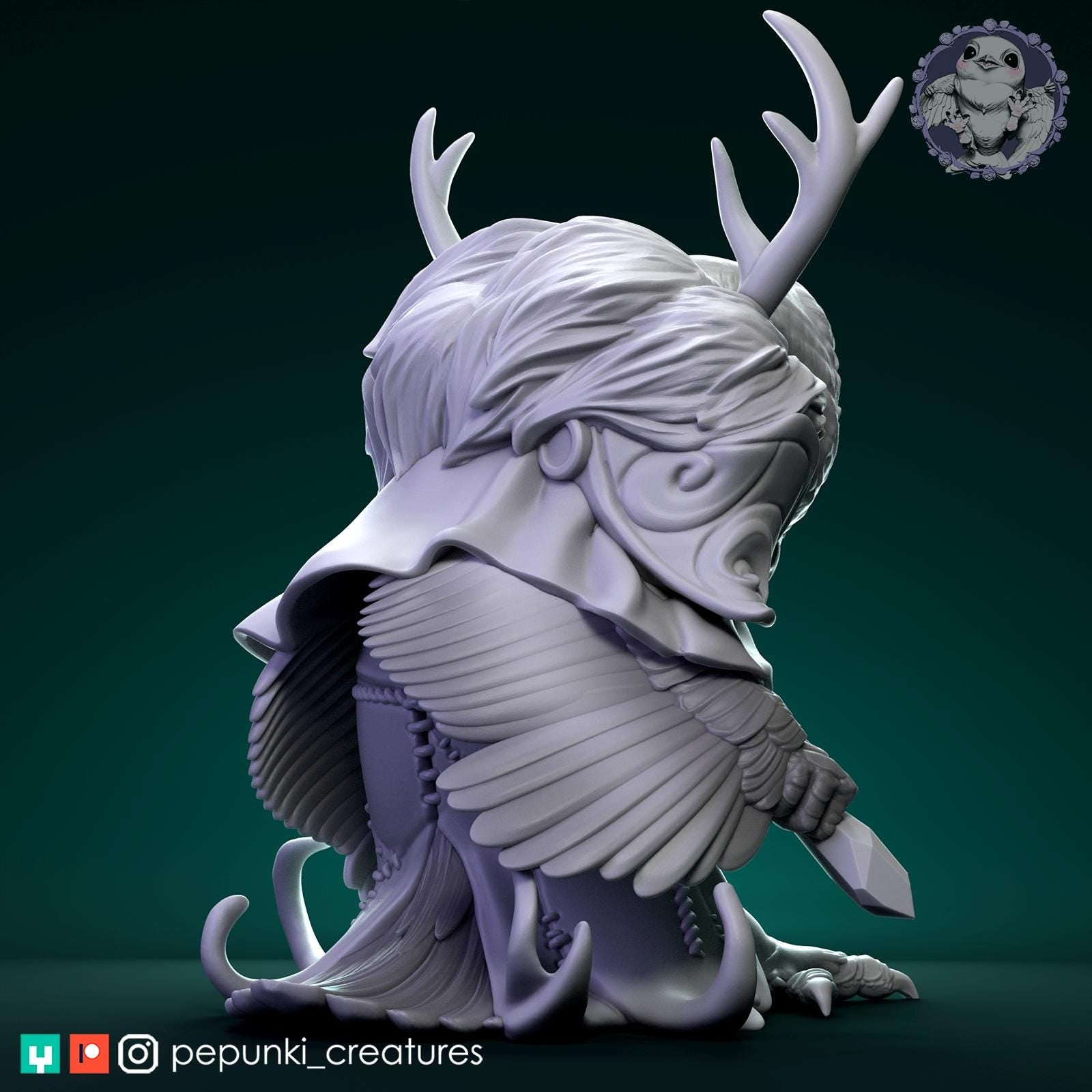 Owl Druid | Tabletop Miniature | Pepunki Creatures