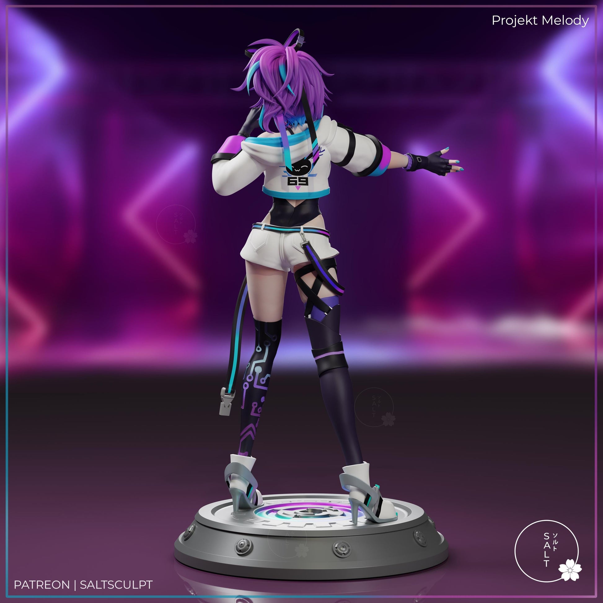 Cyber Girl Model Kit | 3D Resin Printed Figurine | Salt Sculpt