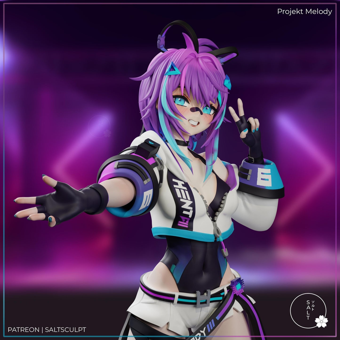 Cyber Girl Model Kit | 3D Resin Printed Figurine | Salt Sculpt