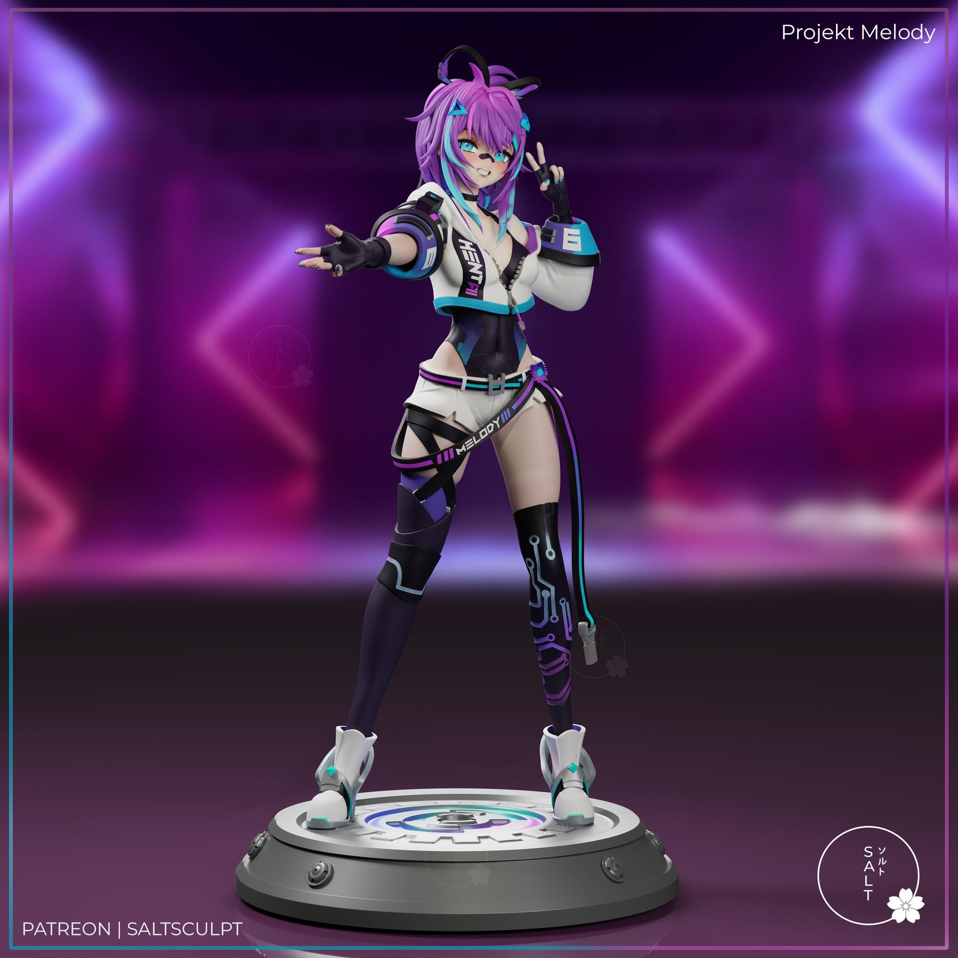 Cyber Girl Model Kit | 3D Resin Printed Figurine | Salt Sculpt