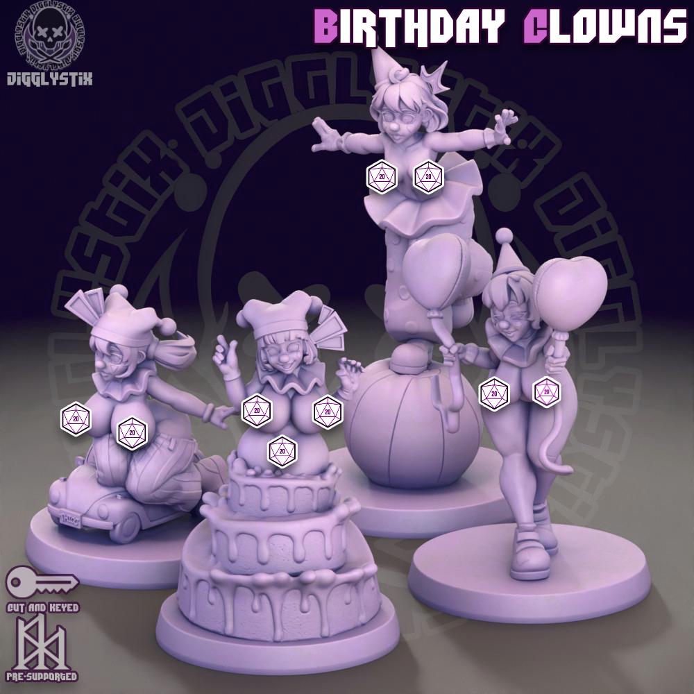 Birthday Clowns Miniatures | Jigglystix