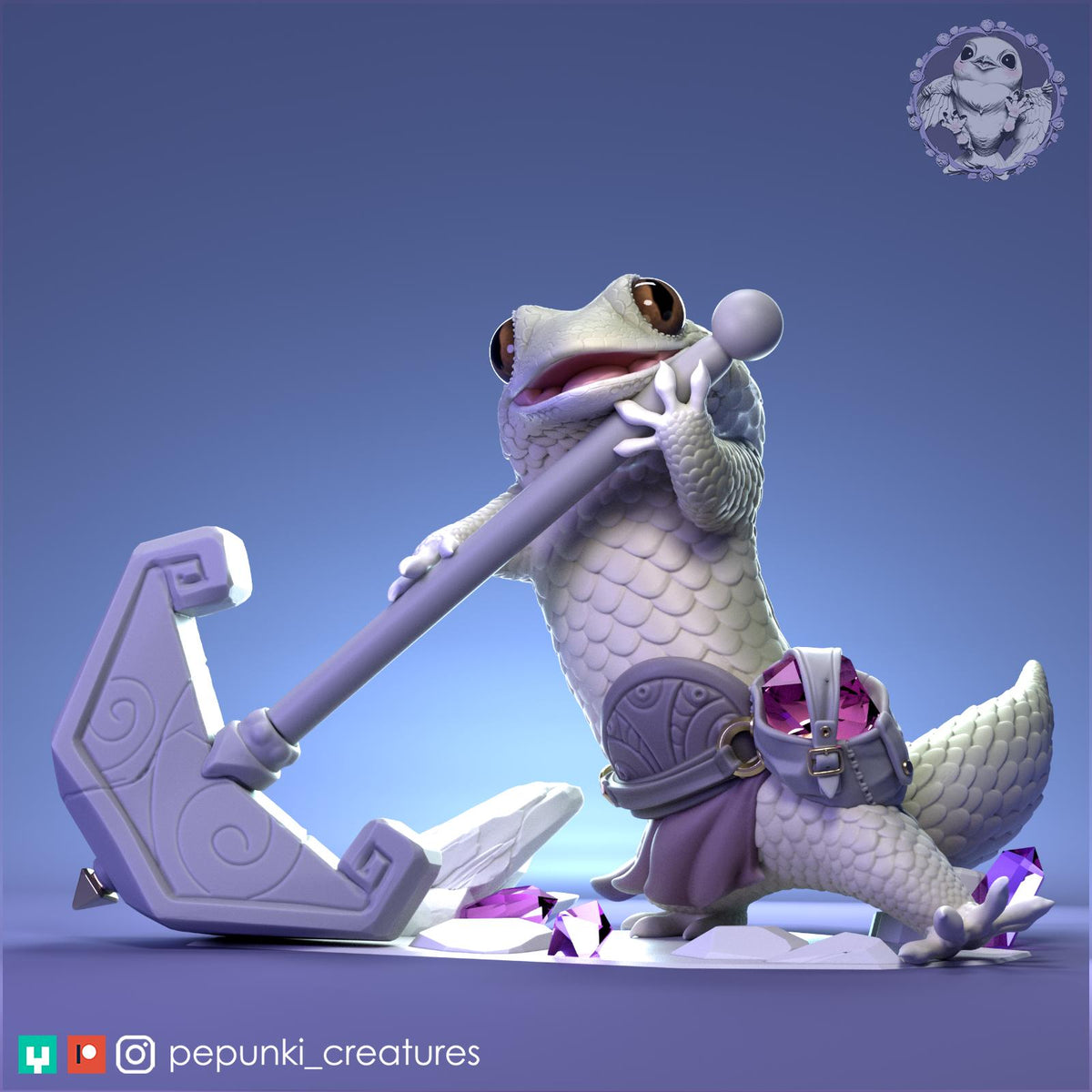 Hammer Gecko | Tabletop Miniature | Pepunki Creatures